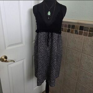 Kimchi Blue Black White Crochet Top Boho Cottage Festival Y2K Mini Dress Medium